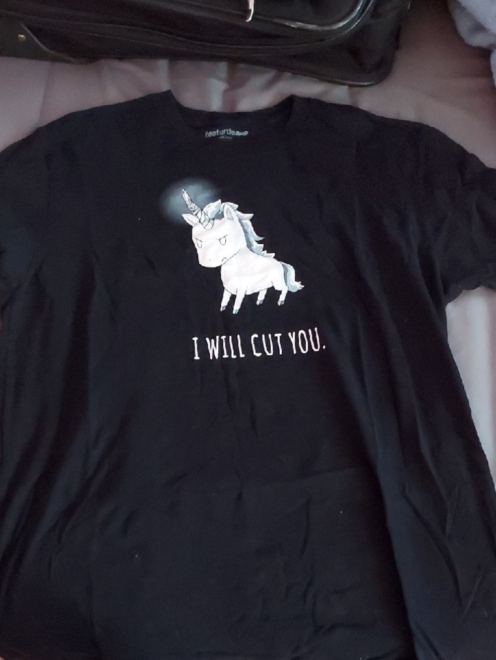 Black Unicorn Graphic Tee - I Will Cut You